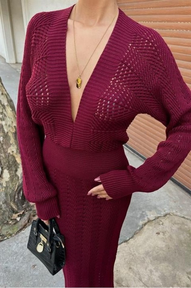Laura Derin Dekolte Kroşe Elbise 2712-0025