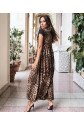 Kadın Leopar Desenli Dantelli Jesica Kumaş Maxi Boy Elbise