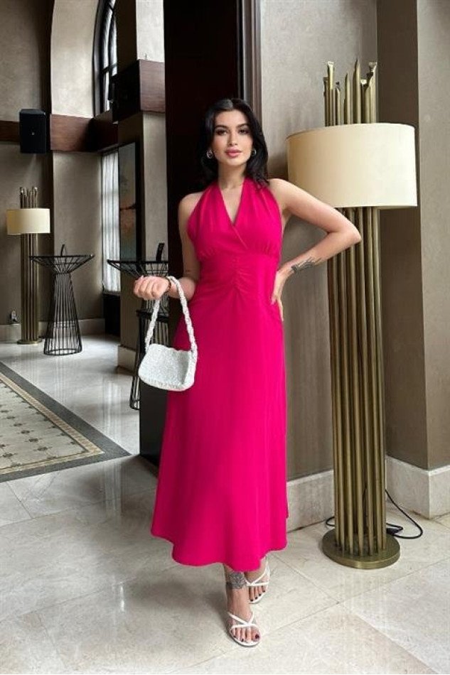Ruby Sırt Dekoteli Elbise 2561-8
