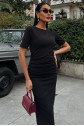 Beli Büzgülü Midi Elbise 2853