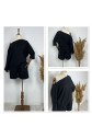 Kadın Kayık Yaka Oversize Asimetrik Bluz Ve şort Iki Iplik Takım