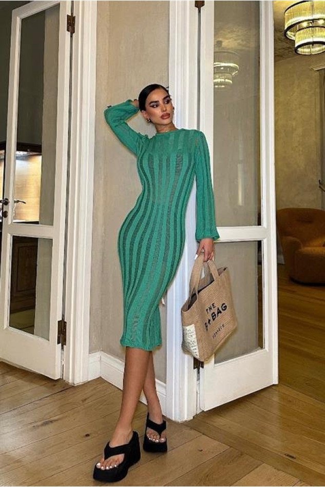 Marcella Kroşe Midi Elbise 2663-23