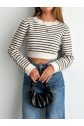 Kadın Uzun Kollu Balıkçı Yaka Crop Triko Bluz