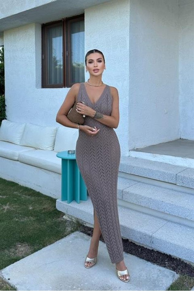 Rosalia Sırt Dekolteli Elbise 2761