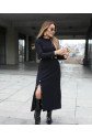 Kadın Uzun Kollu çıtçıtlı Viskon Krop Bluz Ve Yırtmaçlı Etek Istenildiğinde Elbise Olan Ikili Takım