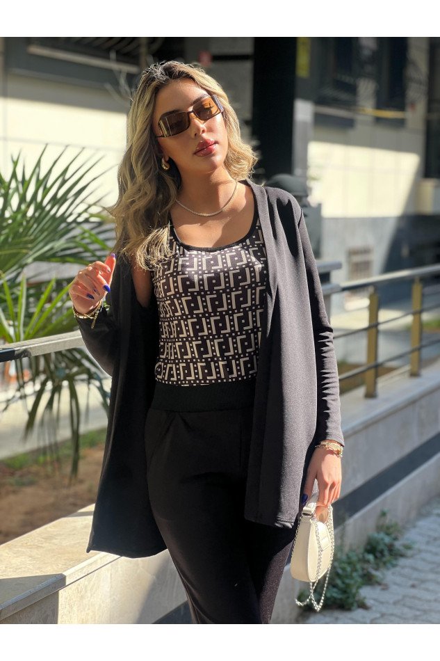 Kadın Uzun Kollukrep üçlü Takım