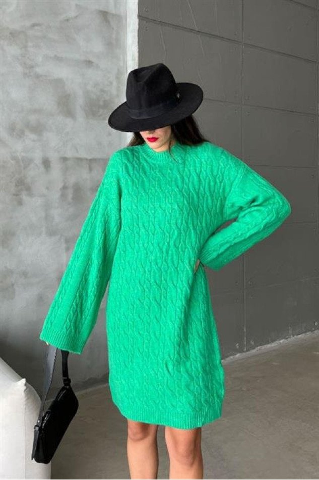 Melanie Örgü Desen Mini Elbise 2537-02