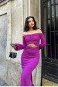 Lita Cut Out Büzgülü Elbise 2715-8
