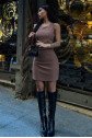 Adore Tek Kol Taş Detay Elbise 2684-8