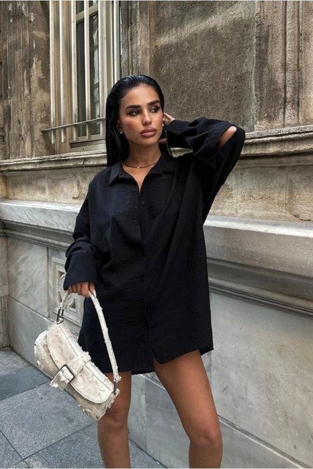 Alina Kol Cut Out Keten Gömlek 3252-08