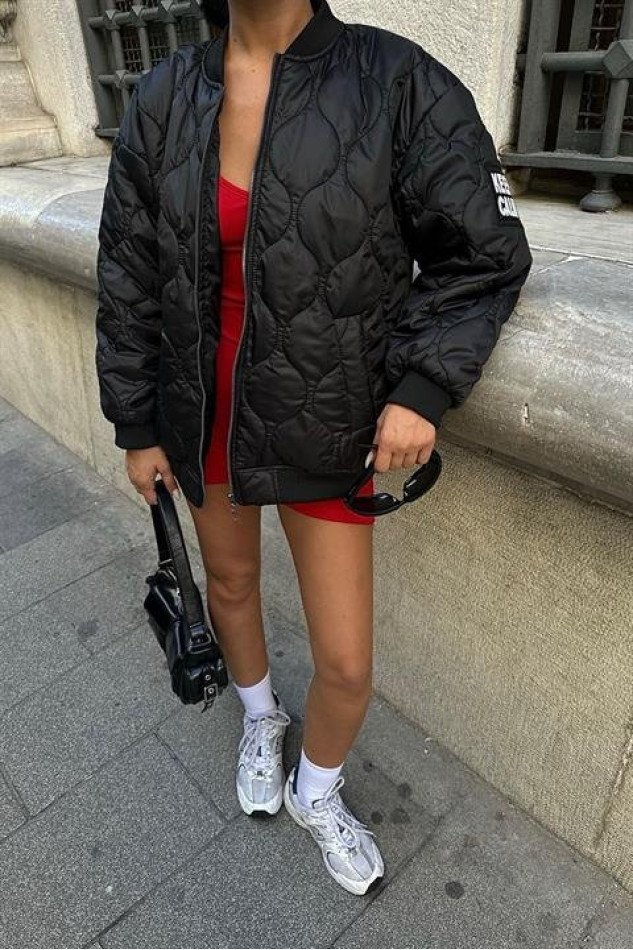 Alisa Oversize Kapitone Bomber Ceket 7058 -08
