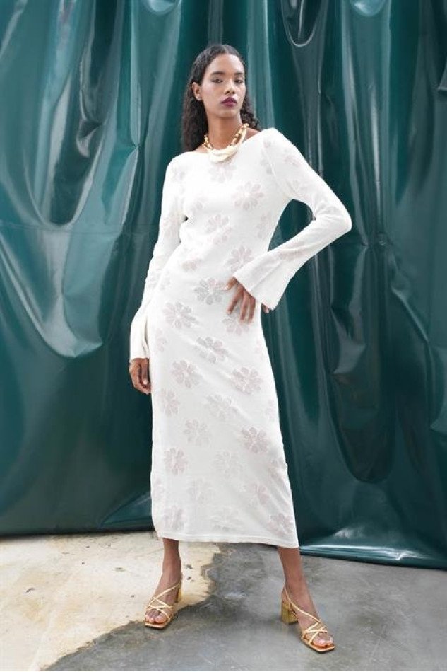 Belen Çiçek Desenli Maxi Boy Elbise 2793