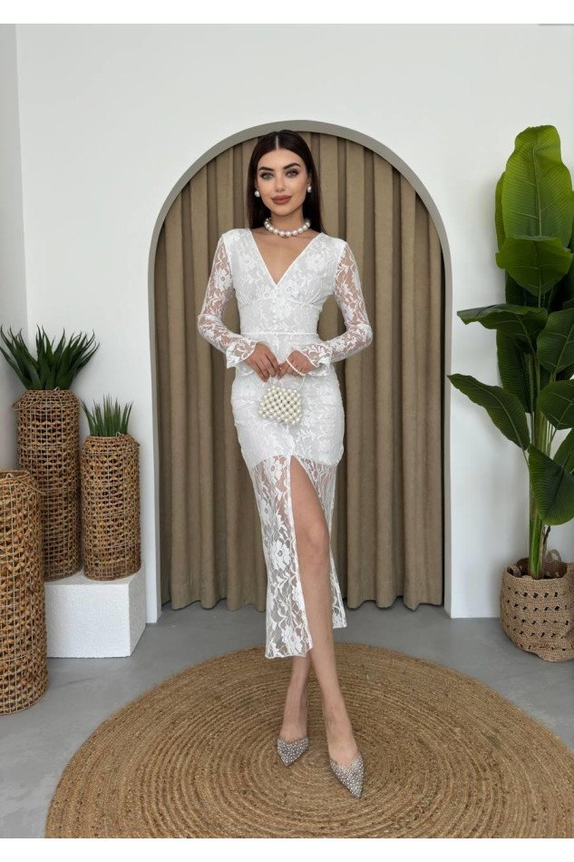 Lively Dantelli Midi Elbise