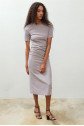 Fancy Büzgülü Midi Elbise 2695-8