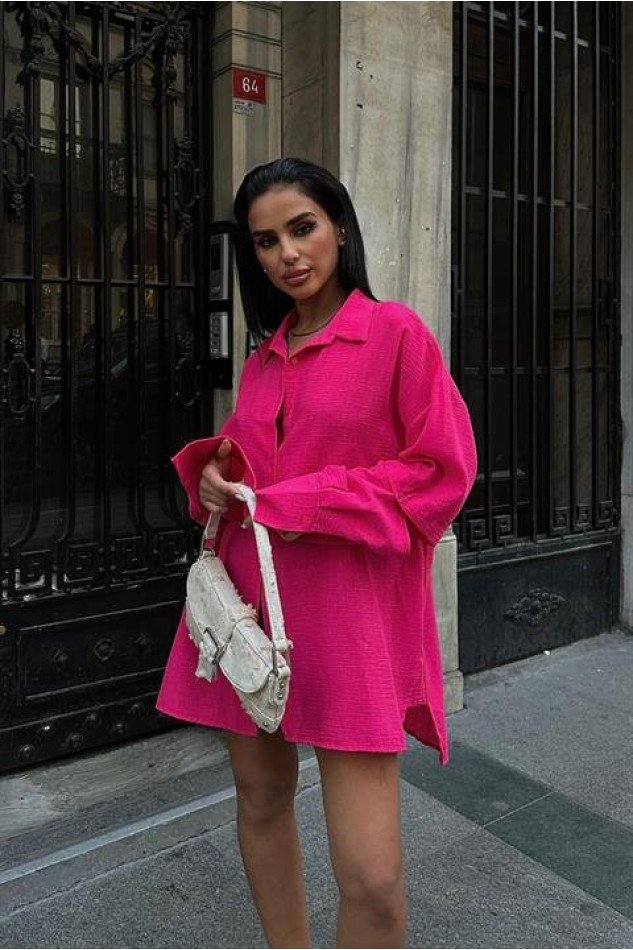Alina Kol Cut Out Keten Gömlek 3252-08