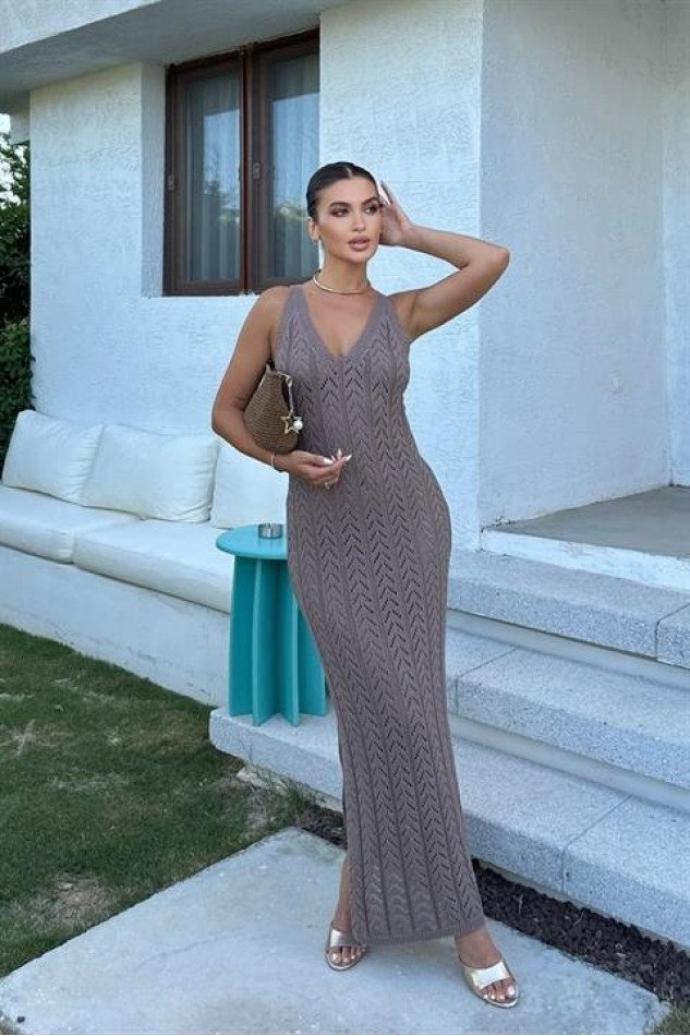 Rosalia Sırt Dekolteli Elbise 2761