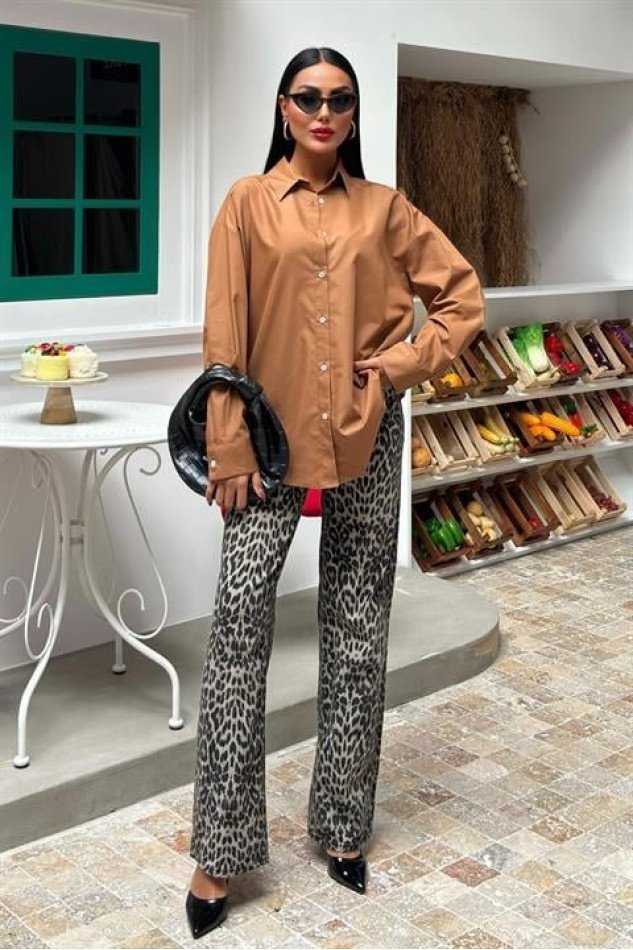 Klasik Oversize Poplin Gömlek 3421
