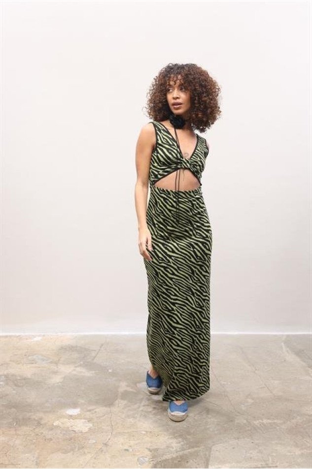 Bellatrix Cut Out Jakarlı Elbise 2677-8