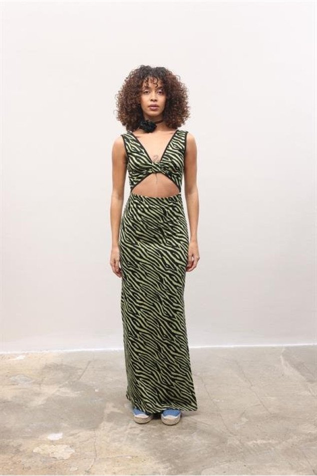 Bellatrix Cut Out Jakarlı Elbise 2677-8