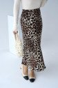Midi Saten Etek - Leopar