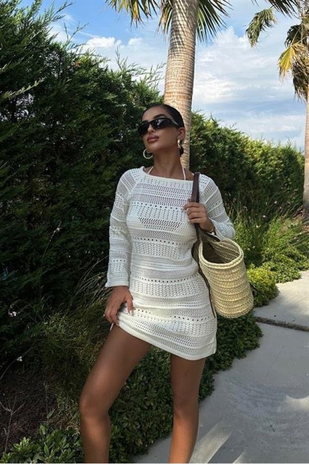 Daisy Kroşe Mini Elbise 2560-01