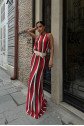 Lucia Çizgili Ajurlu Elbise 2763