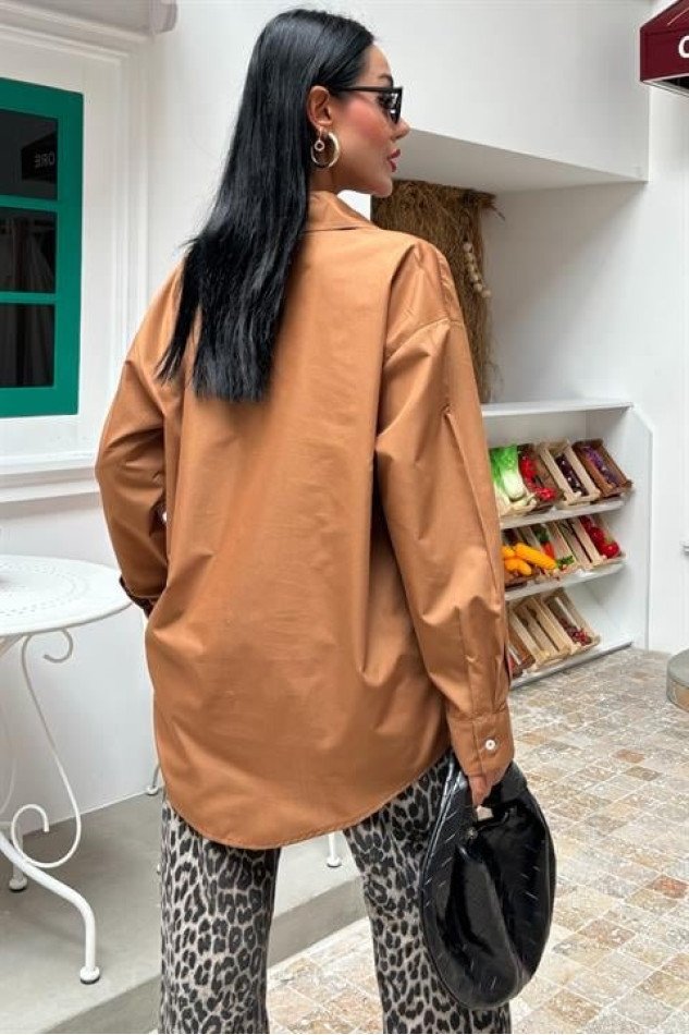 Klasik Oversize Poplin Gömlek 3421