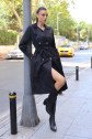 5853 Kruvaze Yaka Trençkot - Siyah