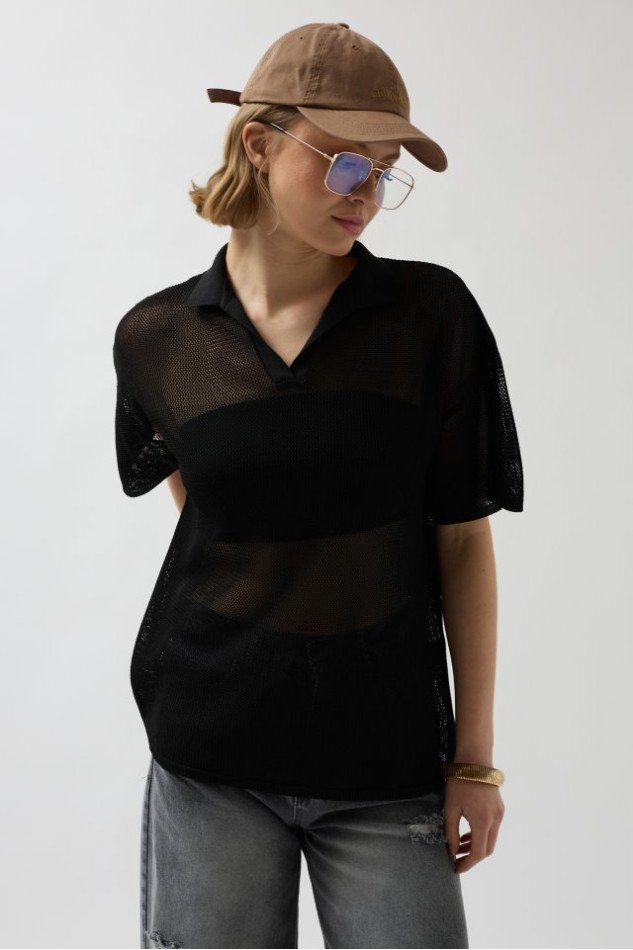 Polo Yaka TransparanT-Shirt