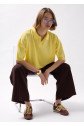 Polo Yaka Crop Dokulu Bluz