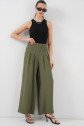 Geniş Paça Pileli Pantolon 6718 - Haki