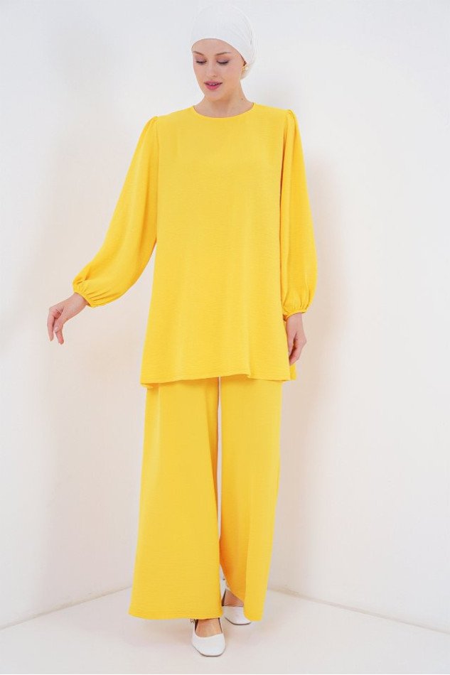 Ayrobin Tunik Pantolon Alt Üst Takım 6712 - Sarı