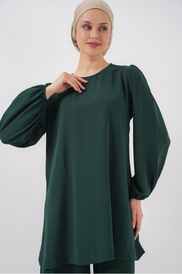 Ayrobin Tunik Pantolon Alt Üst Takım 6712 - Zümrüt Yeşili