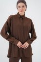 Örme Tesettür Alt Üst Takım 6711 - Kahverengi