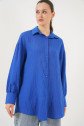 Çizgili Uzun Gömlek Tunik 5963 - Saks