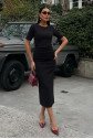 Beli Büzgülü Midi Elbise 2853