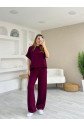 Kadın Modal Kumaş V Yaka Tişört Ve Bol Kesim Pantolon Ikili Takım