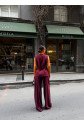 Poly Viscose Arkasi Düğme Ve Kemer Detayli Yelek Pantolon Takim