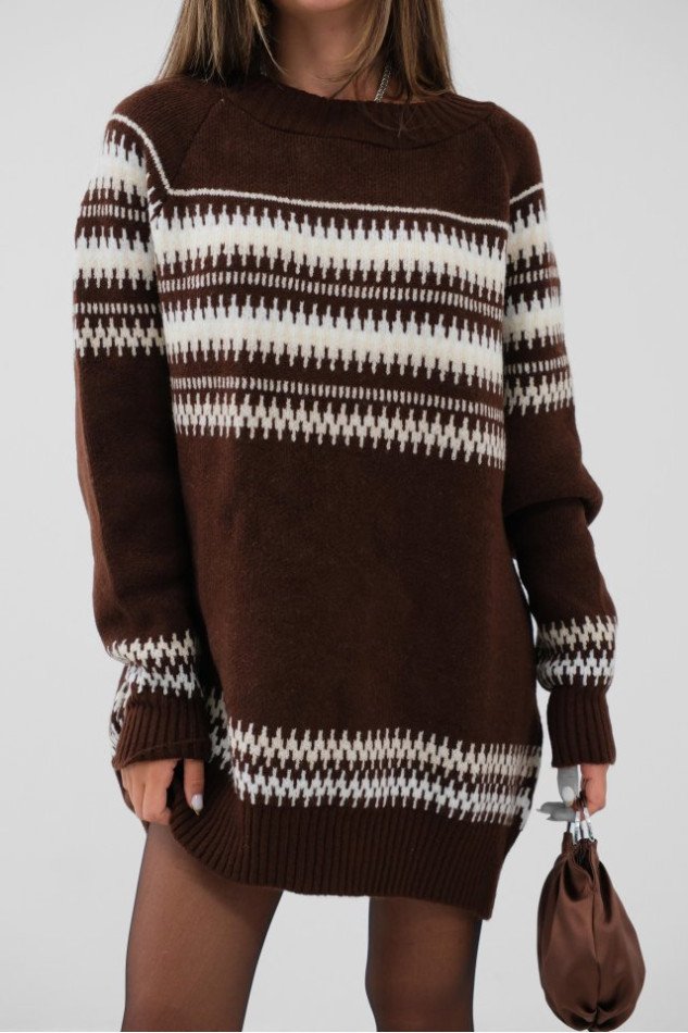 Nakışlı Oversize Kazak