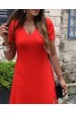 Kadın Kısa Kollu V Yaka Maxi Boy Elbise 124 Cm