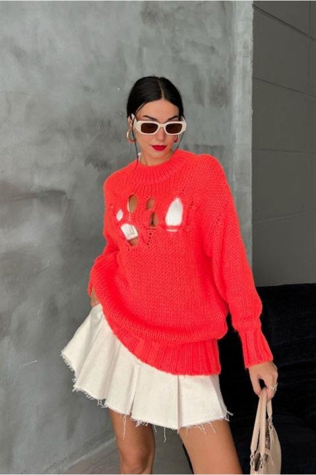 Midred Cut Out Triko Kazak 1200-09