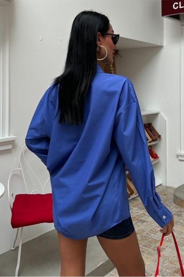 Klasik Oversize Poplin Gömlek 3421