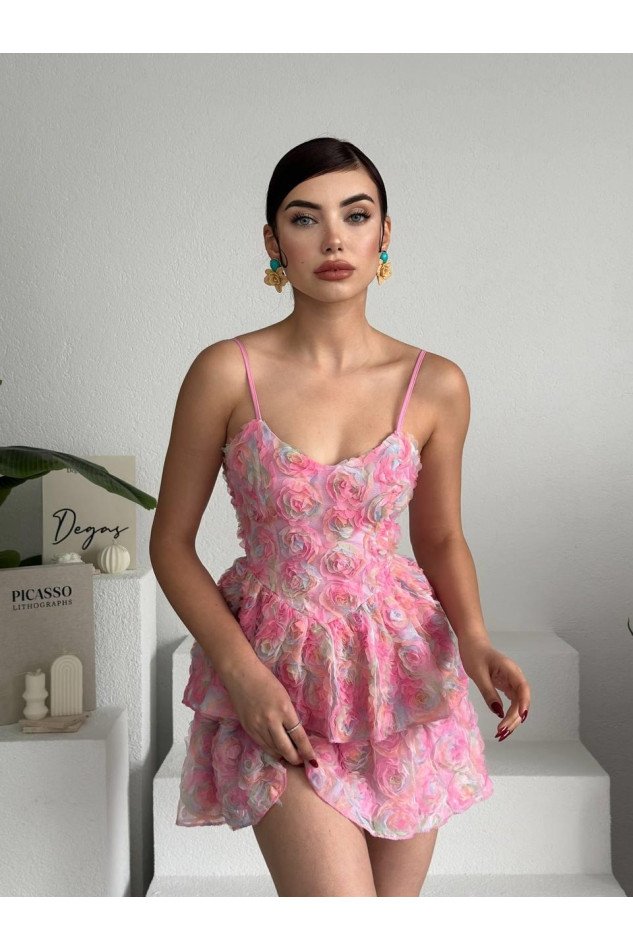 Flora İp Askılı Elbise