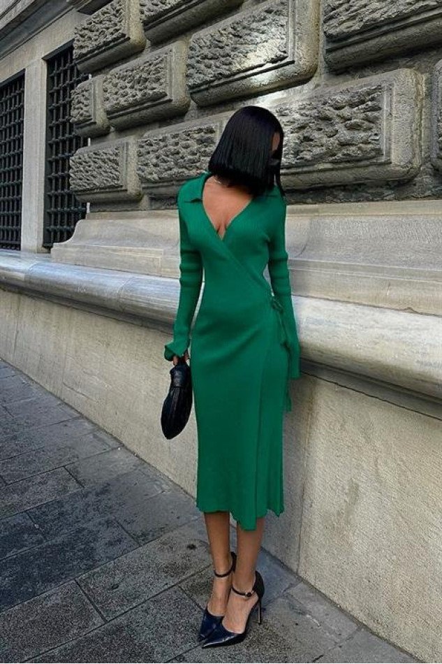 Austeja Fitilli Midi Elbise 2506-01