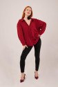 Basic Oversize Bordo Gömlek