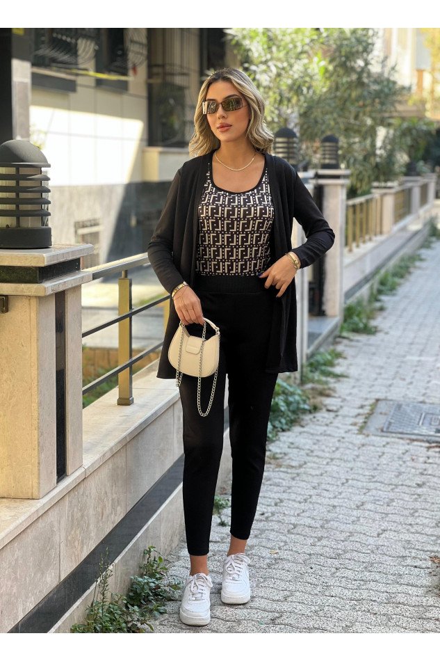 Kadın Uzun Kollukrep üçlü Takım