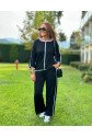 Kadın Bisiklet Yaka Fakir Kol Biye Detay Bluz Ve Yüksek Bel Lastikli Pantolon Ikili Takım