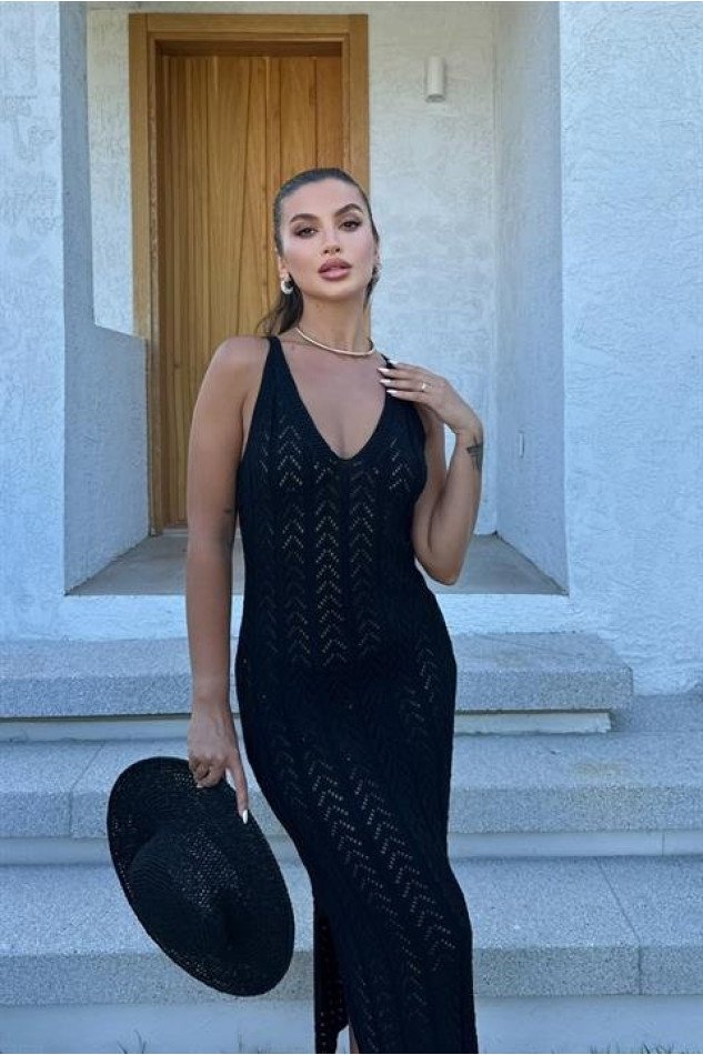 Rosalia Sırt Dekolteli Elbise 2761