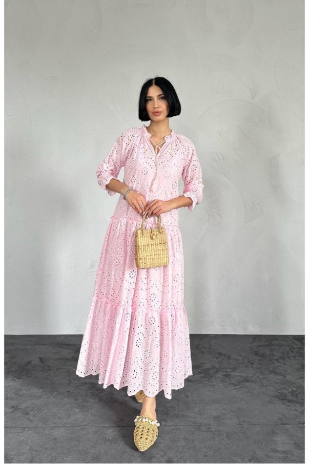 Pembe Dantelli New Elbise