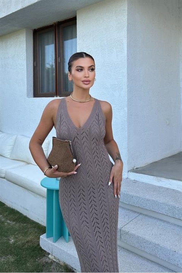 Rosalia Sırt Dekolteli Elbise 2761